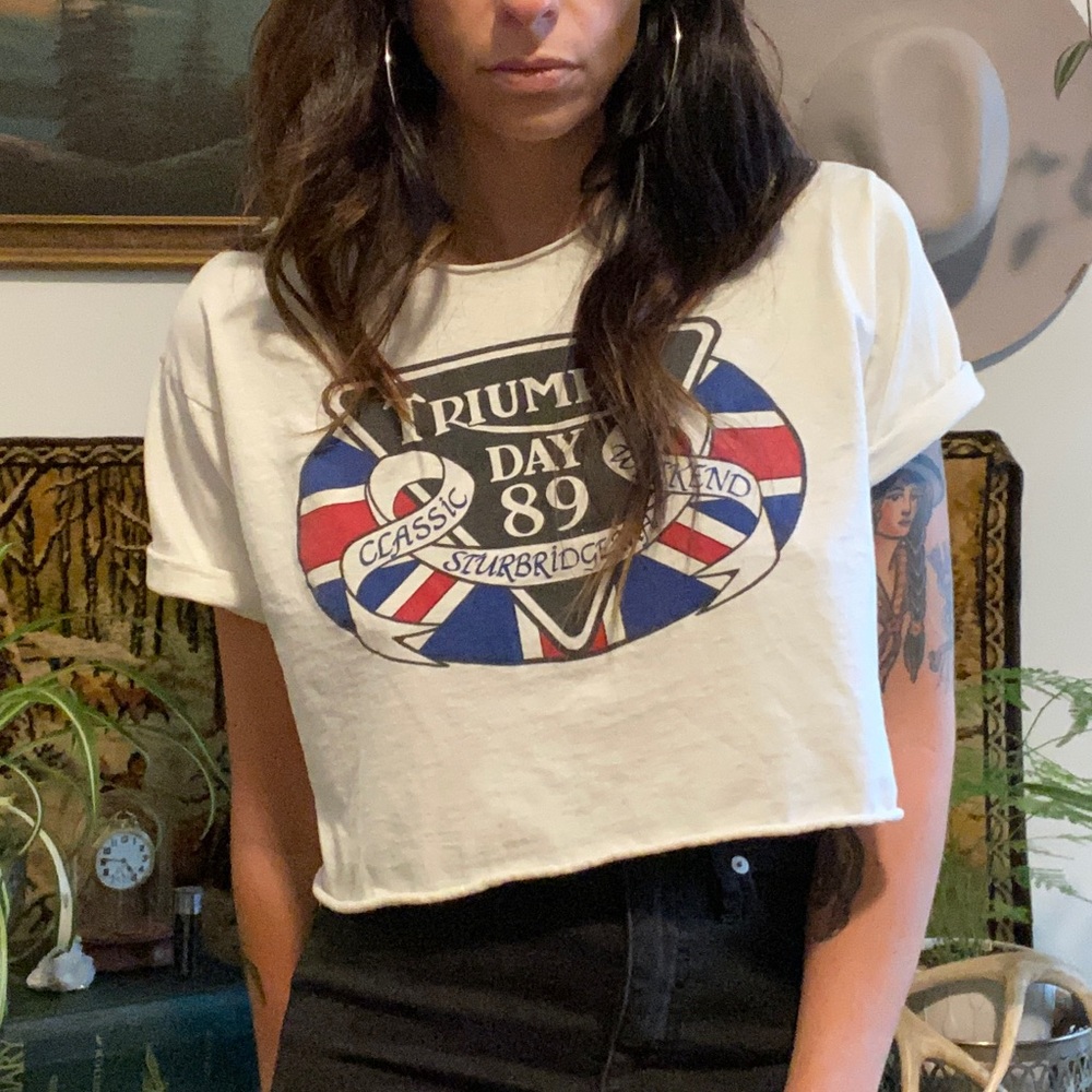 Vintage Triumph crop tee